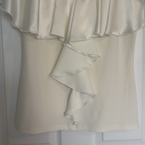 Joseph Ribkoff satin ruffle top - Picture 6 of 8